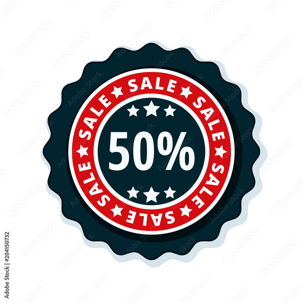 50% Sale label illustration