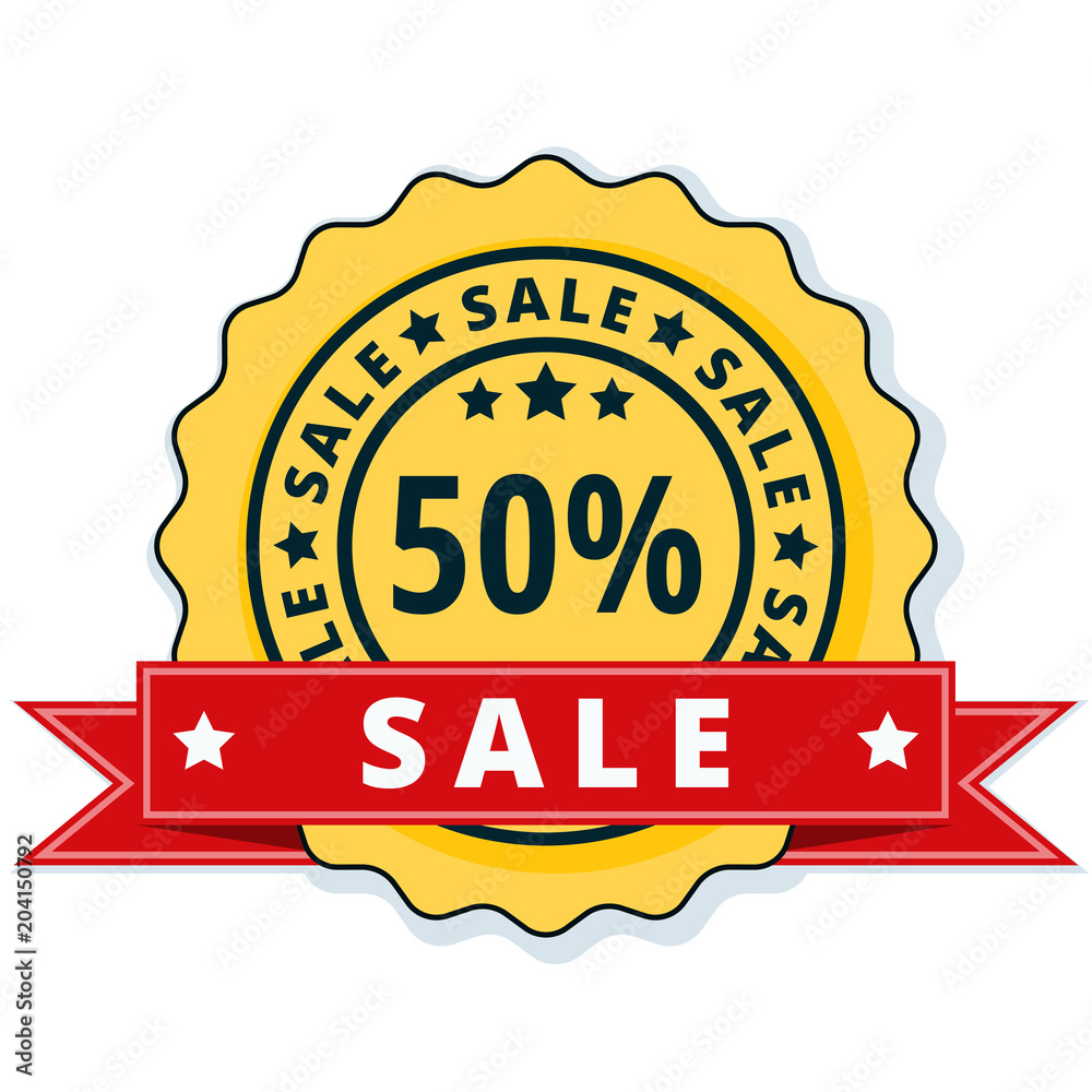 50% Sale label illustration