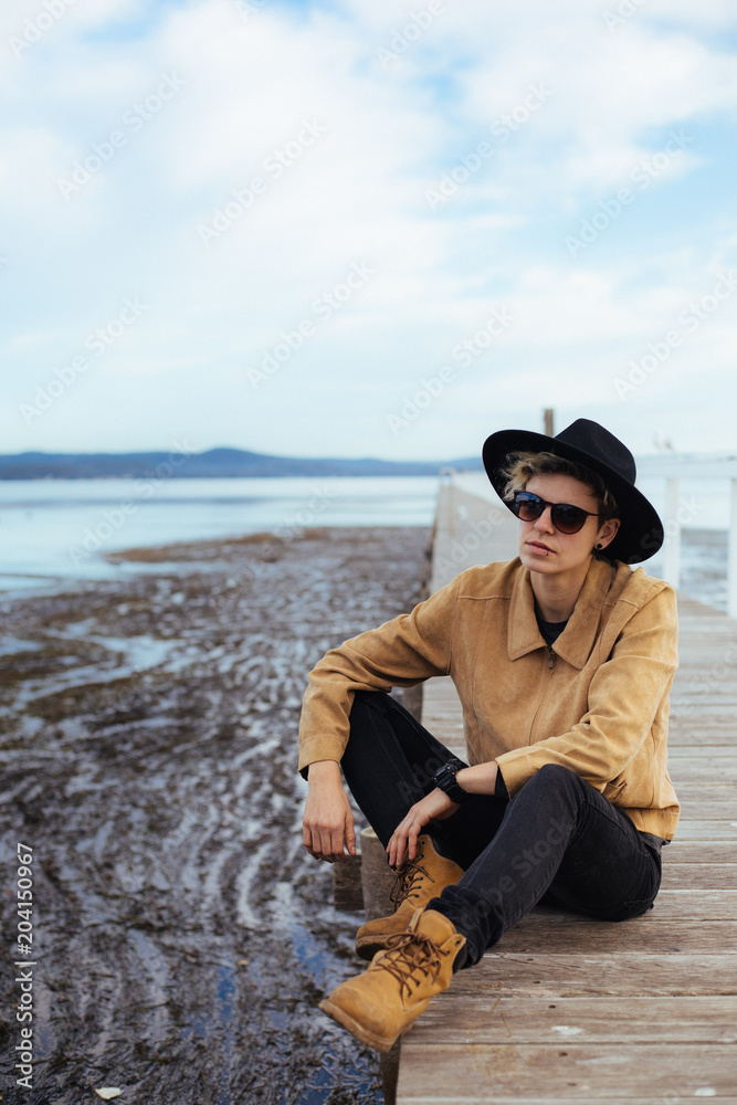 Androgynous girl on Jetty