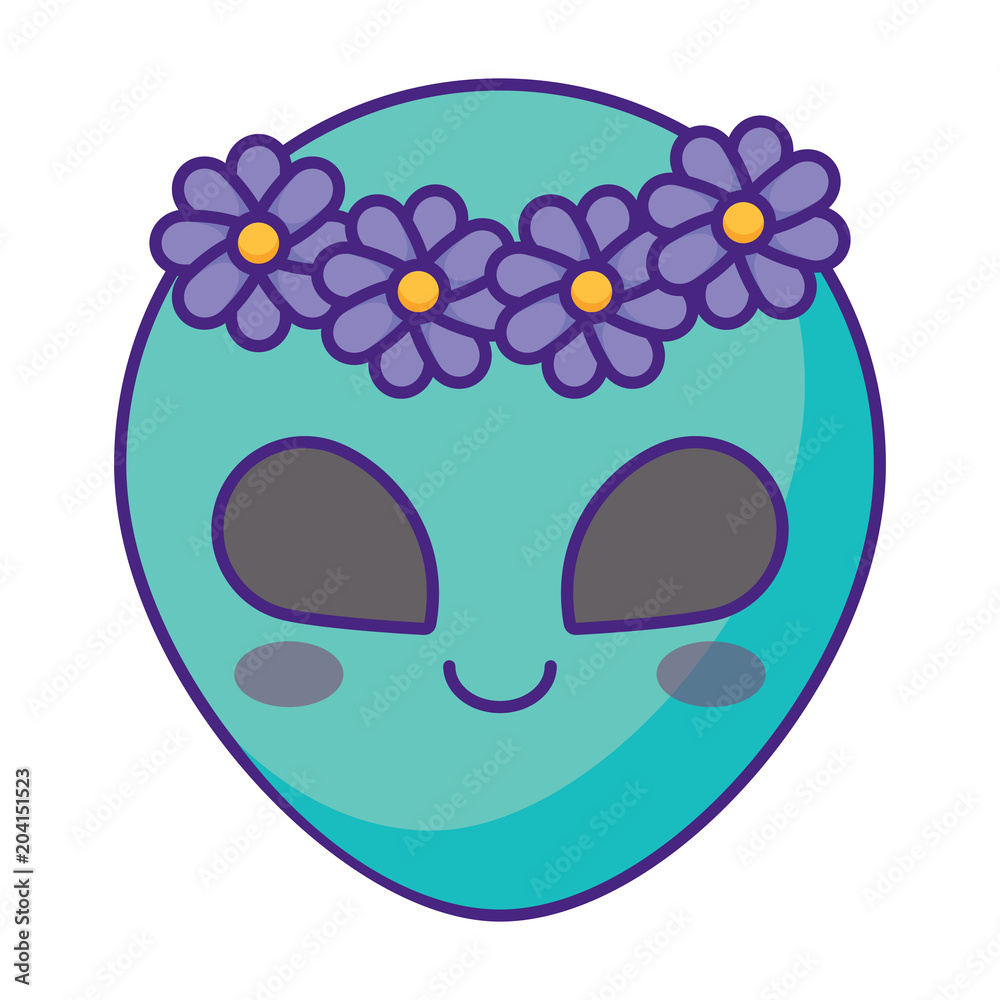 cute alien icon over white background, vector illustration cute alien icon over white background, vector illustration