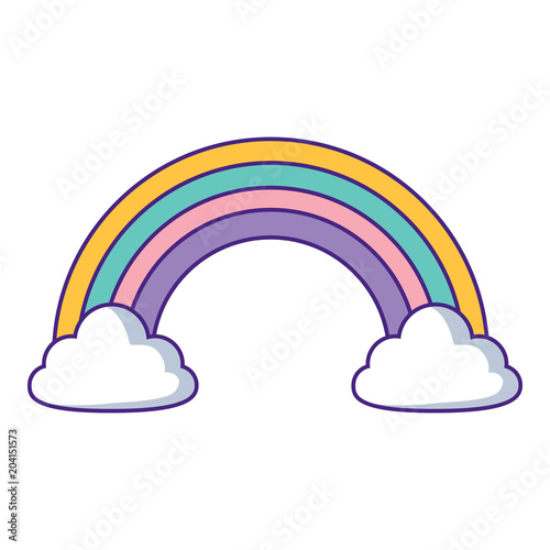 rainbow icon over white background, vector illustration