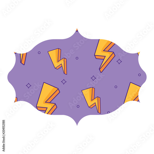 arabic frame with lightning pattern over white background, colorful design. vector illustration