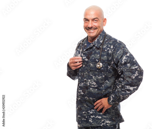 Smiling Navy doctor. photo