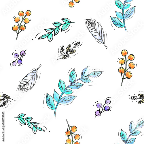 Watercolor floral texture seamless pattern. Good for textile, fabric, art, wallpaper, digital paper,  scrapbooking