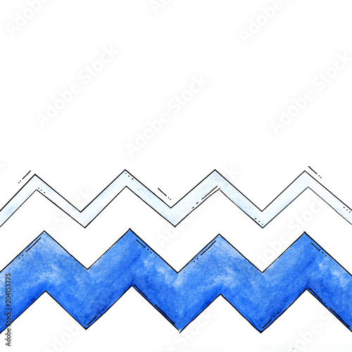 Watercolor zigzag texture seamless pattern. Good pattern for textile, design, background, digital paper, scrapbooking