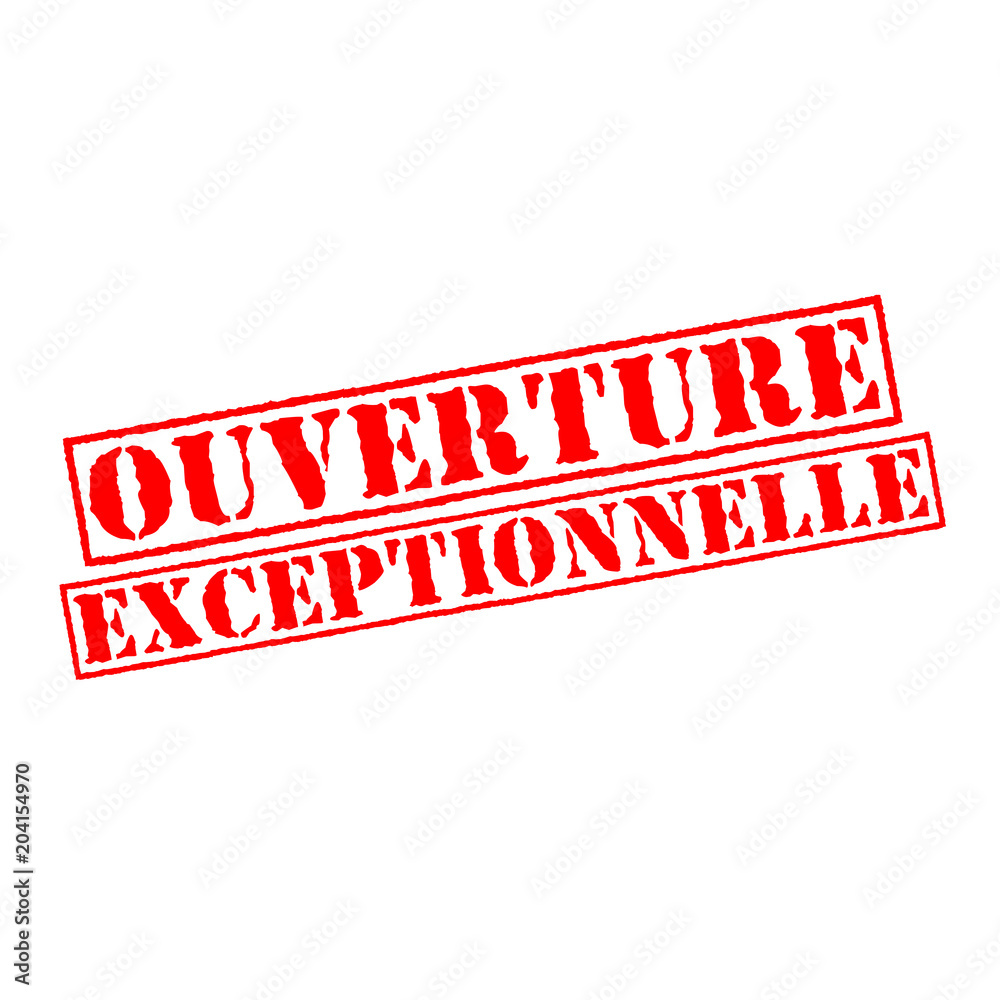 Tampon avec texte ouverture exceptionnelle Tampon avec texte ouverture exceptionnelle