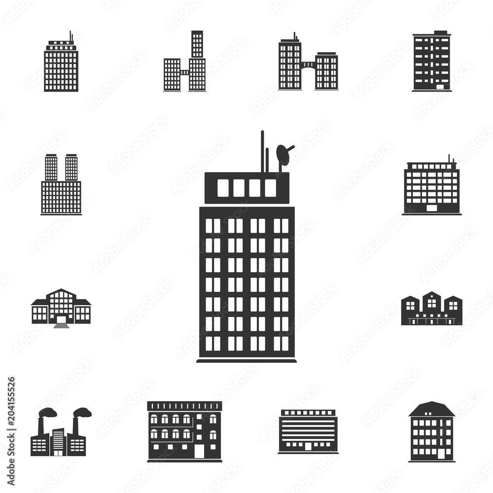 Skyscraper building icon. Simple element illustration. Skyscraper building symbol design  from Buildings collection set. Can be used for web and mobile