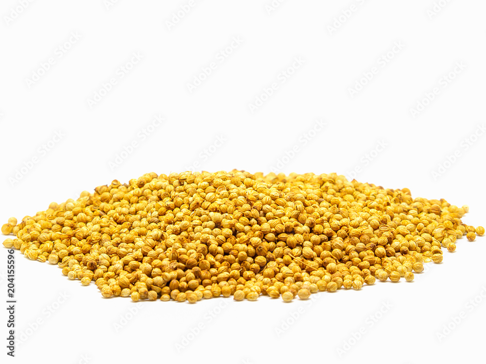 Pile of coriander seeds. Pile of coriander seeds.