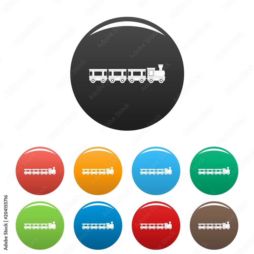 Wagons icon. Simple illustration of wagons vector icons set color isolated on white Wagons icon. Simple illustration of wagons vector icons set color isolated on white