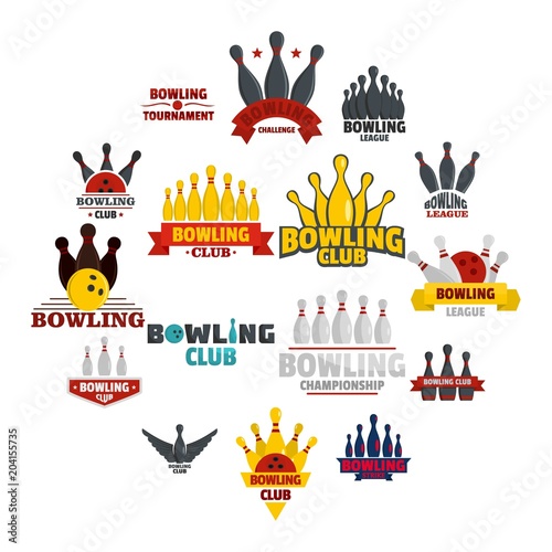 Bowling kegling game icons set. Realistic illustration of 16 bowling kegling game vector icons for web