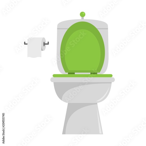 Ceramic toilet icon. Flat illustration of ceramic toilet vector icon for web