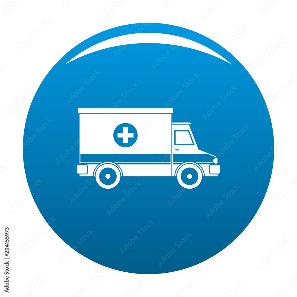Ambulance icon. Simple illustration of ambulance vector icon for any design blue Ambulance icon. Simple illustration of ambulance vector icon for any design blue