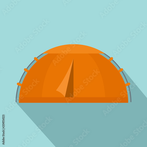 Hiking tent icon. Flat illustration of hiking tent vector icon for web design
