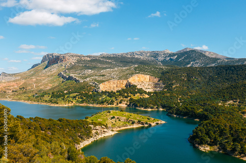 dam Tajo de la Encantada in gorge Chorro, Malaga province, Spain