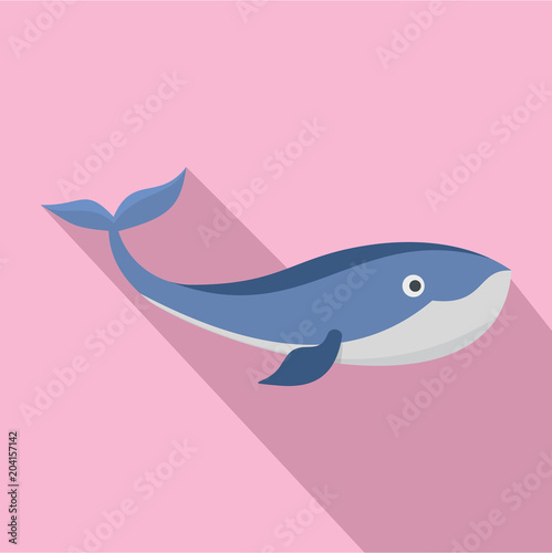 Sea whale icon. Flat illustration of sea whale vector icon for web design