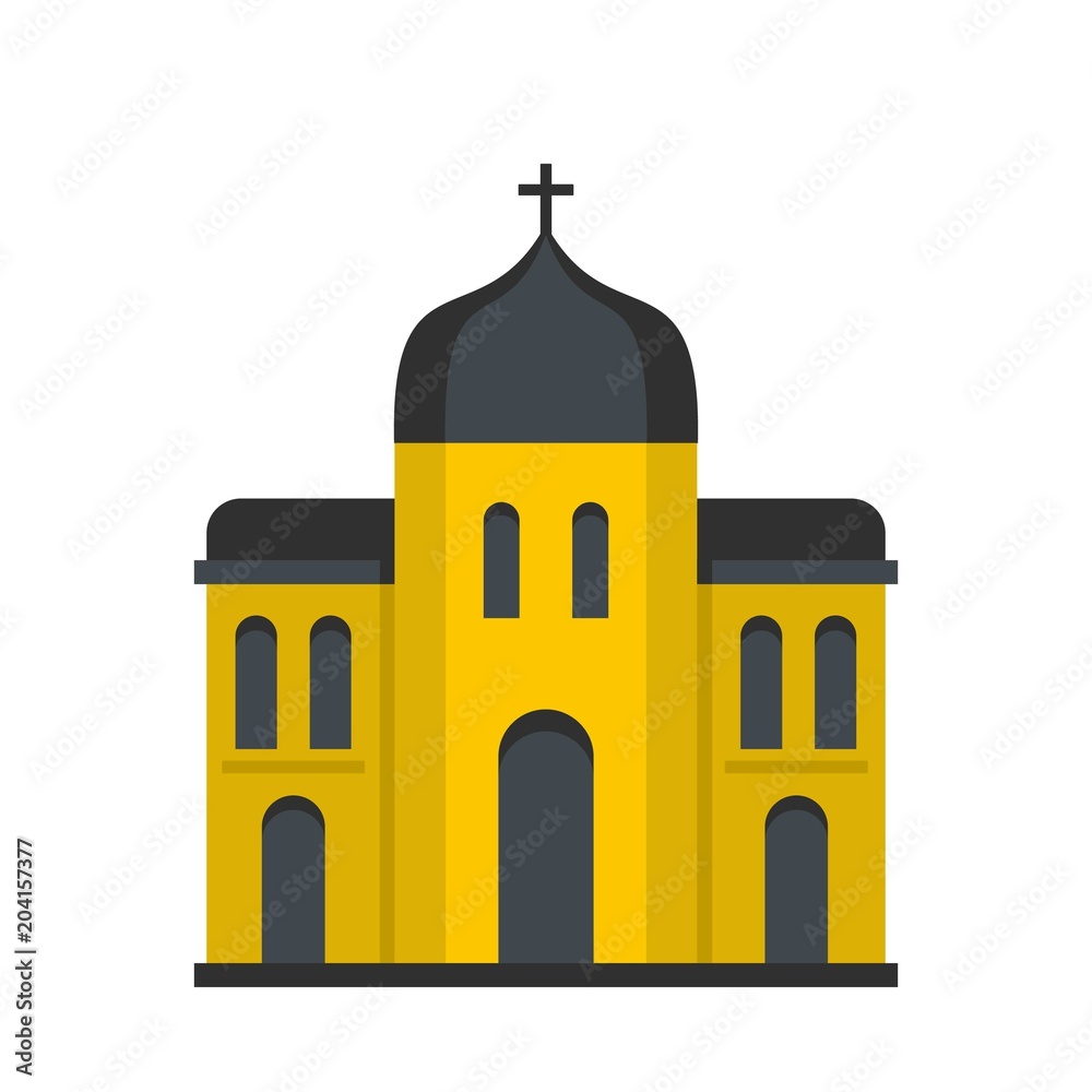 Church architecture icon. Flat illustration of church architecture vector icon for web