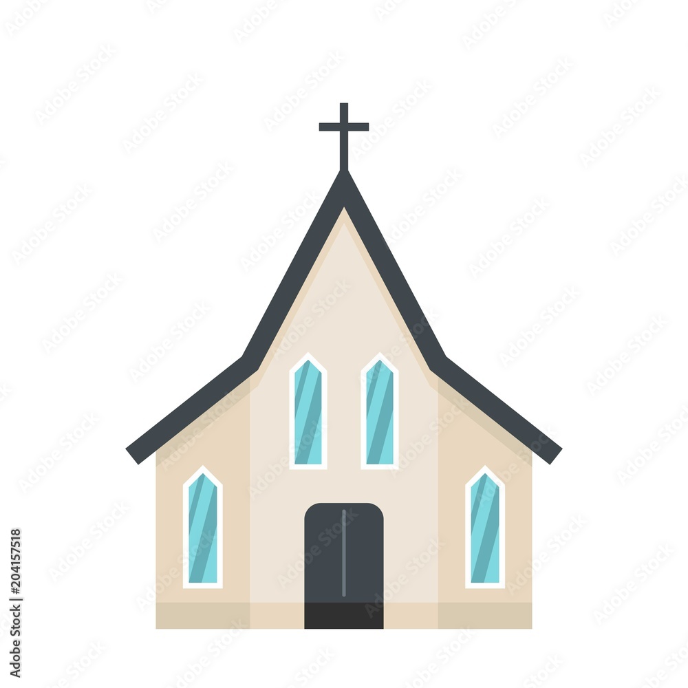 Easter church icon. Flat illustration of easter church vector icon for web