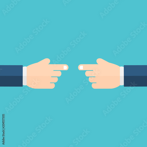 Hands blaming each other, relationship difficulties