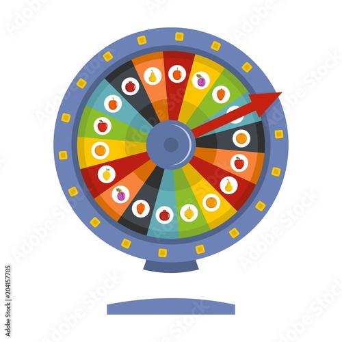 Fortune wheel icon. Flat illustration of fortune wheel vector icon for web