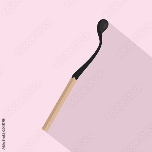 Half burned match icon. Flat illustration of half burned match vector icon for web design