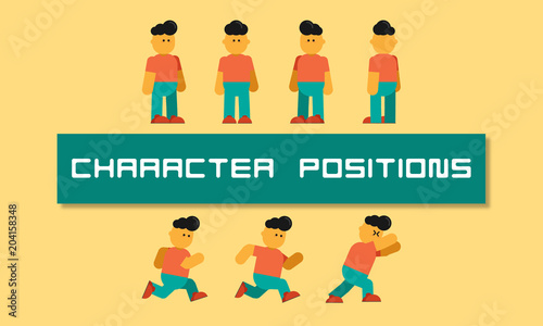 Flat chatacter positions for animation