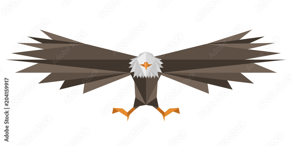 Fototapeta premium Abstract low poly eagle icon
