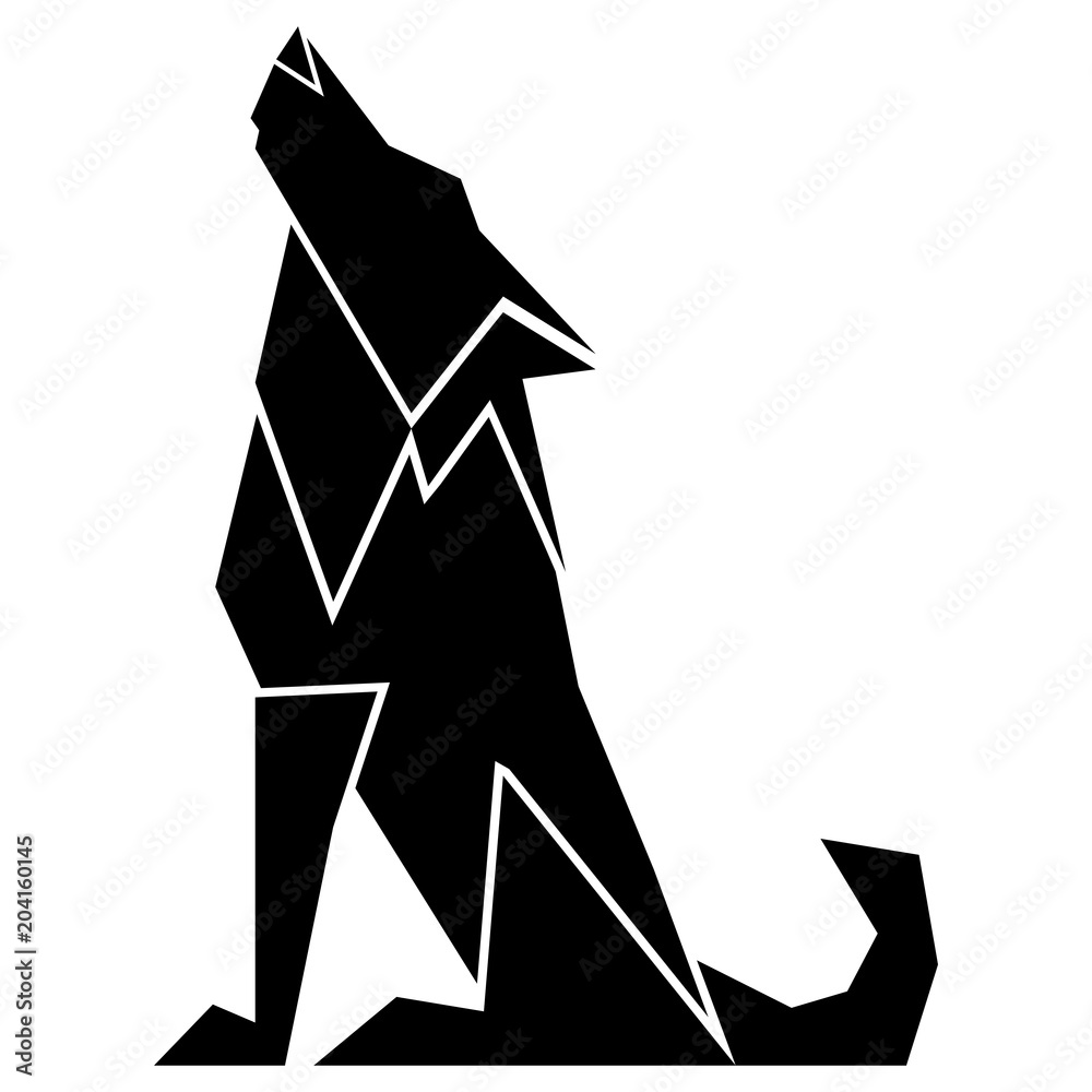 Obraz premium Abstract low poly wolf icon