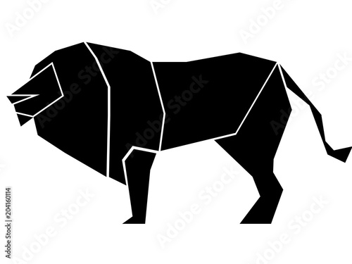 Fototapeta Naklejka Na Ścianę i Meble -  Abstract low poly lion icon