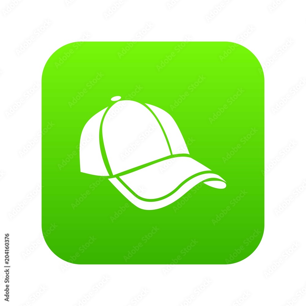 Cap icon green vector