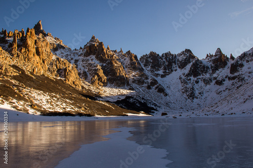 Refugio Frey Hike Mountain and frozen lake; Bariloche - Argentina