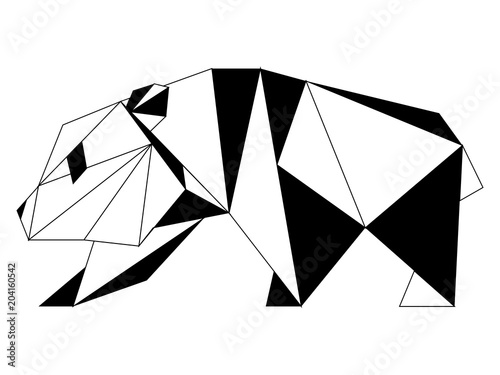 Fototapeta Naklejka Na Ścianę i Meble -  Abstract low poly panda icon