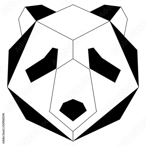 Fototapeta Naklejka Na Ścianę i Meble -  Abstract low poly panda icon