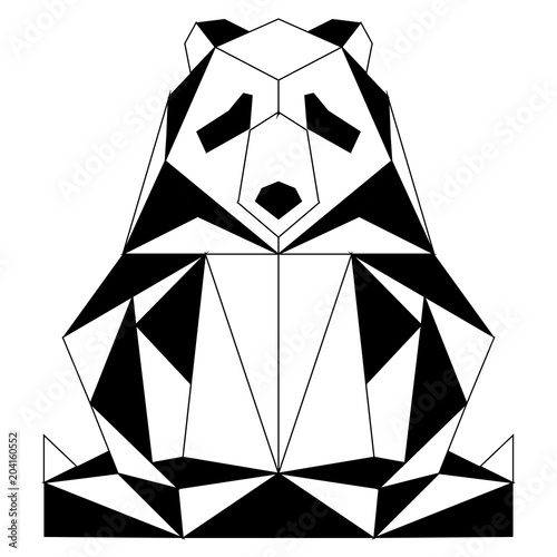 Fototapeta Naklejka Na Ścianę i Meble -  Abstract low poly panda icon