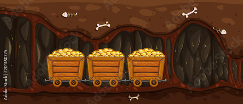 Mining Trolley Full of Gold