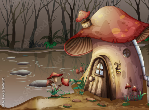 Mushroom House next to Swamp