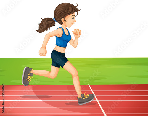 A Young Girl Training for Marathon