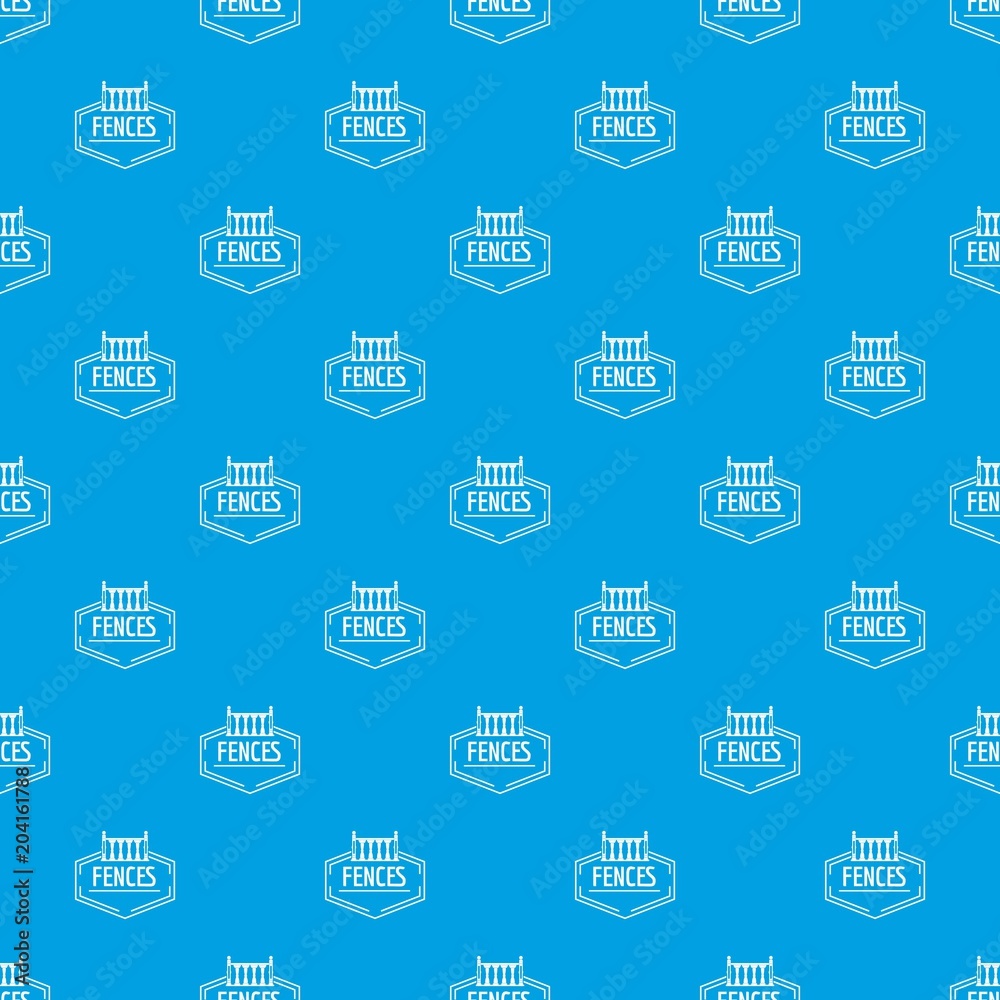 Fence decorative pattern vector seamless blue