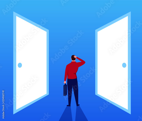 Which door does the businessman choose