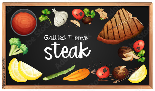 Steak Menu and Element on Blackboard