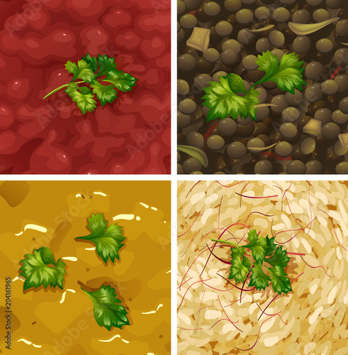 Close Up Soup Diffrent Type