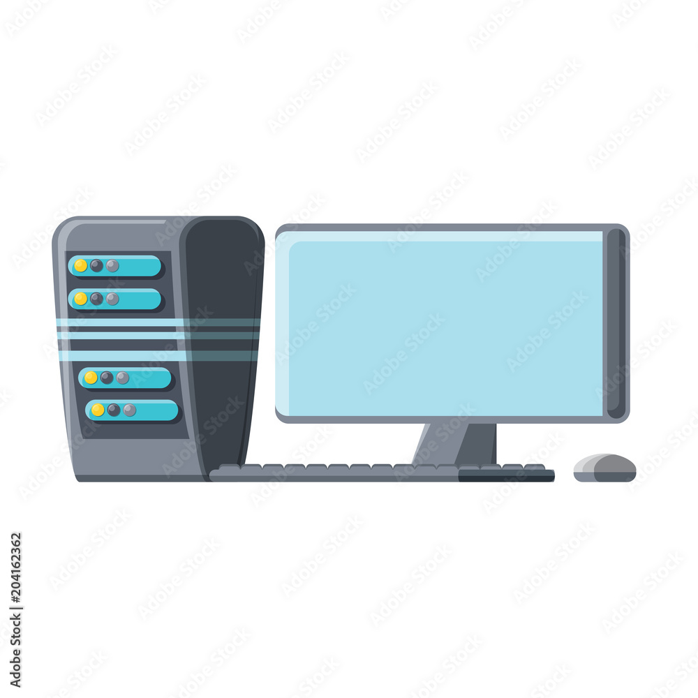 computer icon over white background, vector illustration computer icon over white background, vector illustration