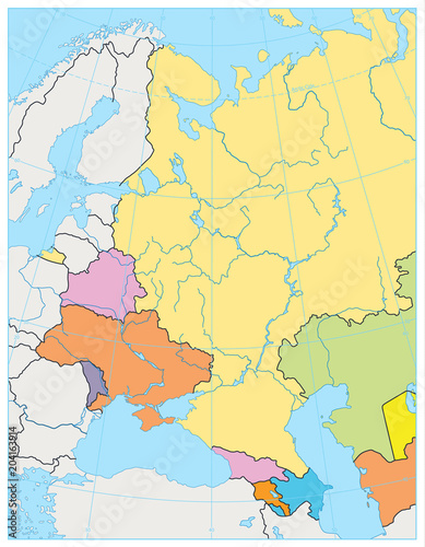 Eastern Europe Political Map. No text