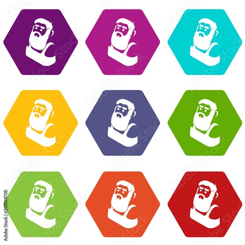 Blacksmith icons set 9 vector