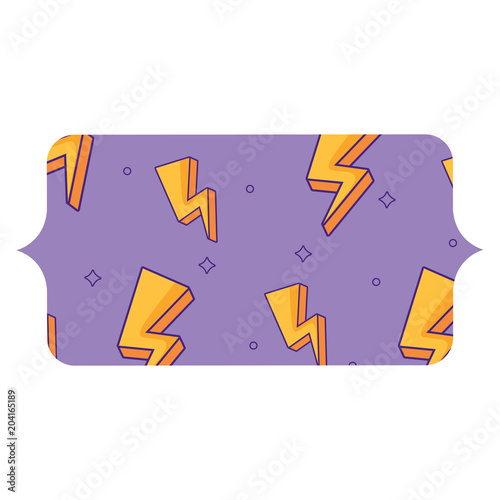 banner with lightning pattern over white background, colorful design. vector illustration