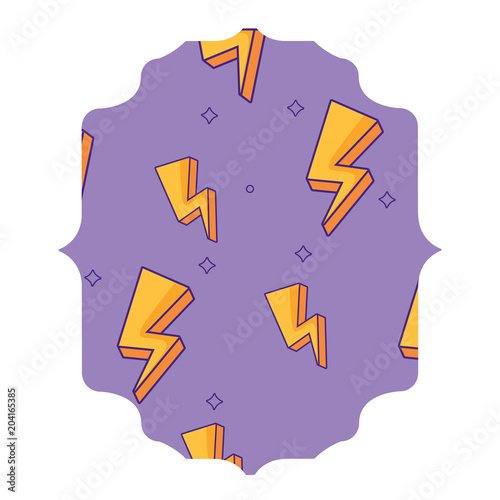 arabic frame with lightning pattern over white background, colorful design. vector illustration