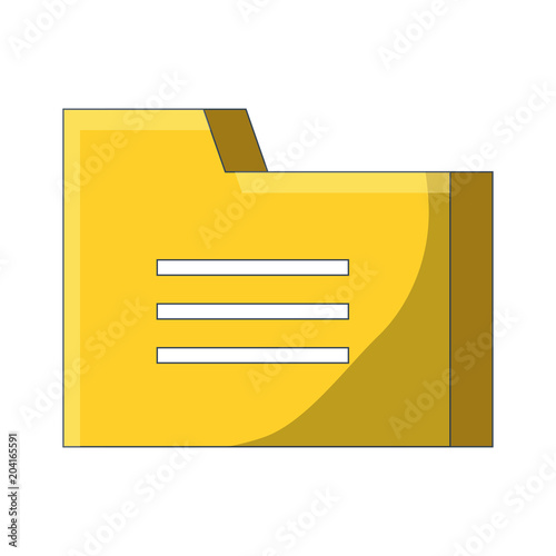 document folder icon over white background, vector illustration