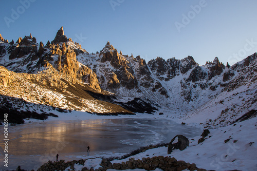 Refugio Frey Hike Mountain and frozen lake; Bariloche - Argentina