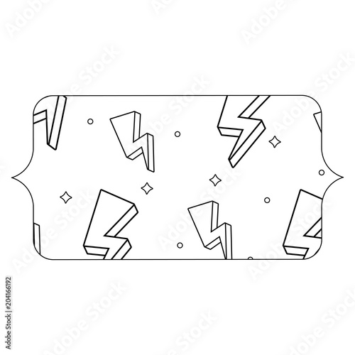 banner with lightning pattern over white background, vector illustration