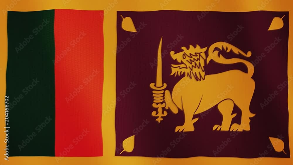 Sri Lanka flag waving animation. Full Screen. Symbol of the country. Sri Lanka flag waving animation. Full Screen. Symbol of the country.