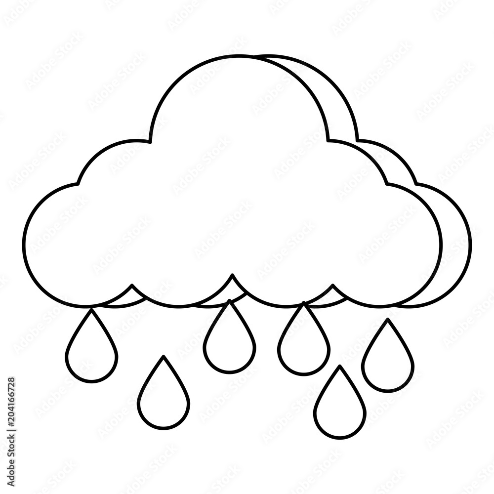 cloud with rainy drops icon over white background, vector illustration cloud with rainy drops icon over white background, vector illustration